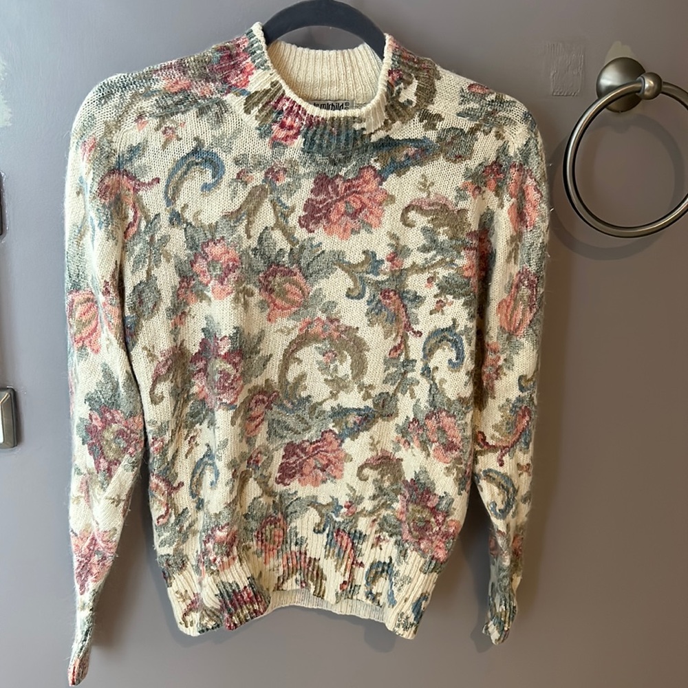 Vintage silk angora mock turtleneck